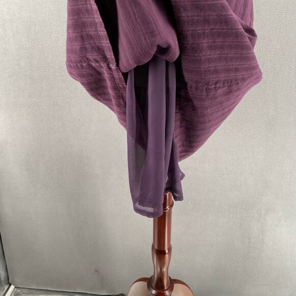 Vintage Fossil Dress Boho Romantic Cottage Womens L Purple Short Sleeve Lined - Picture 8 of 13